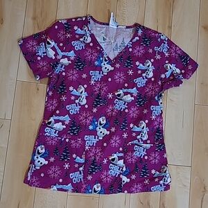 Disney women's size XS scrub top